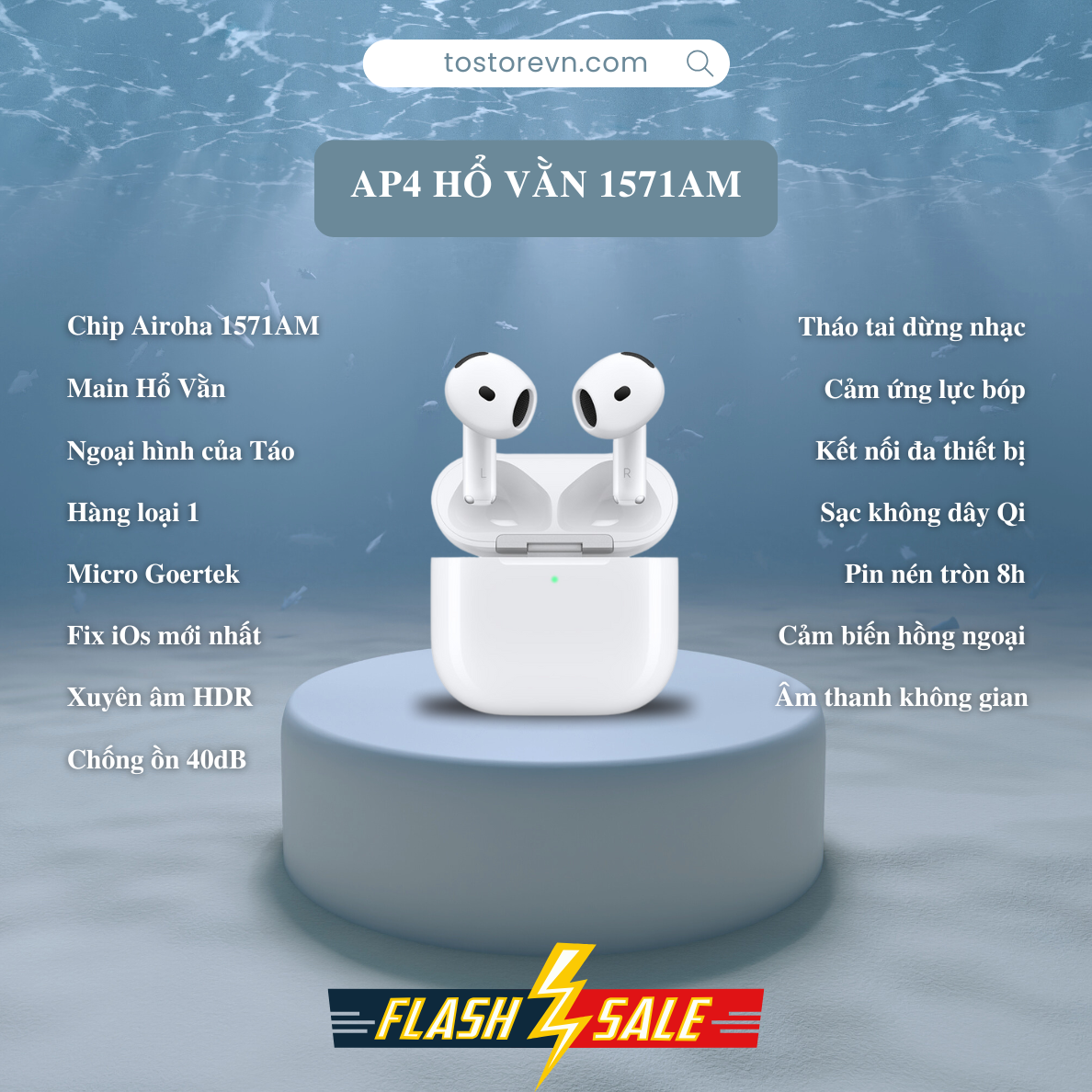 Tai Nghe Airpods 4 Hổ Vằn Louda 1571AM ANC Loại 1